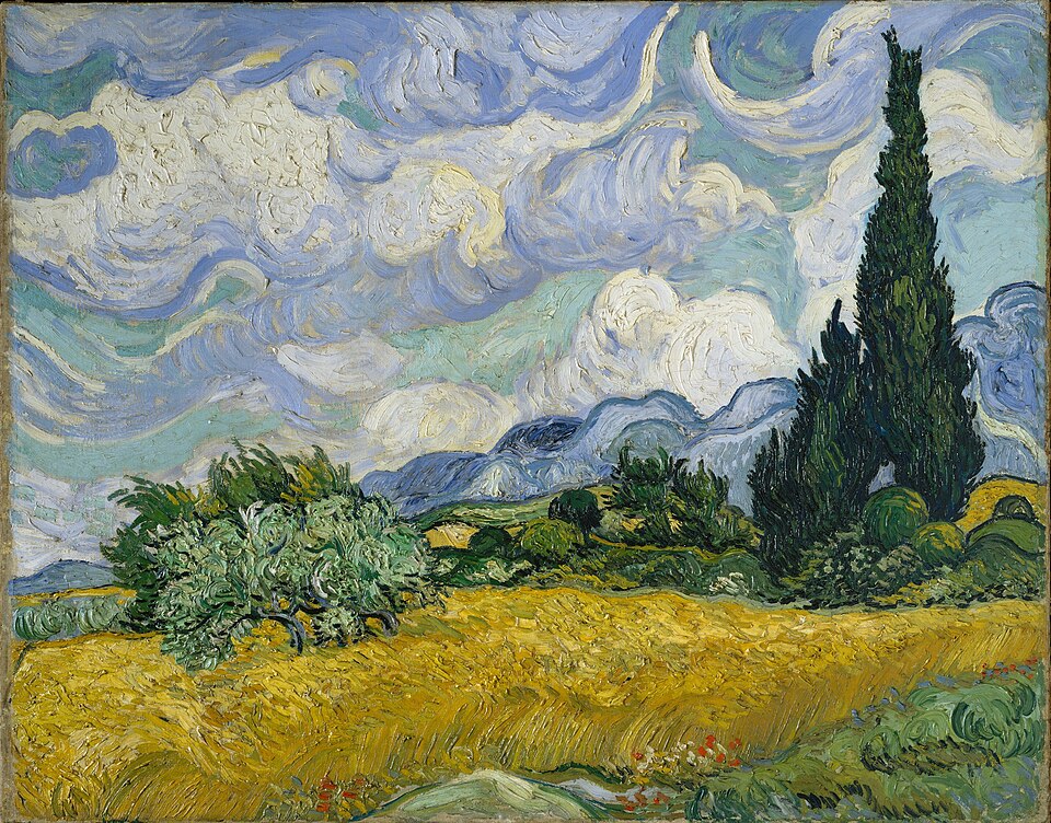 Wheat Field with Cypresses, Vincent Van Gough, 1889, CC